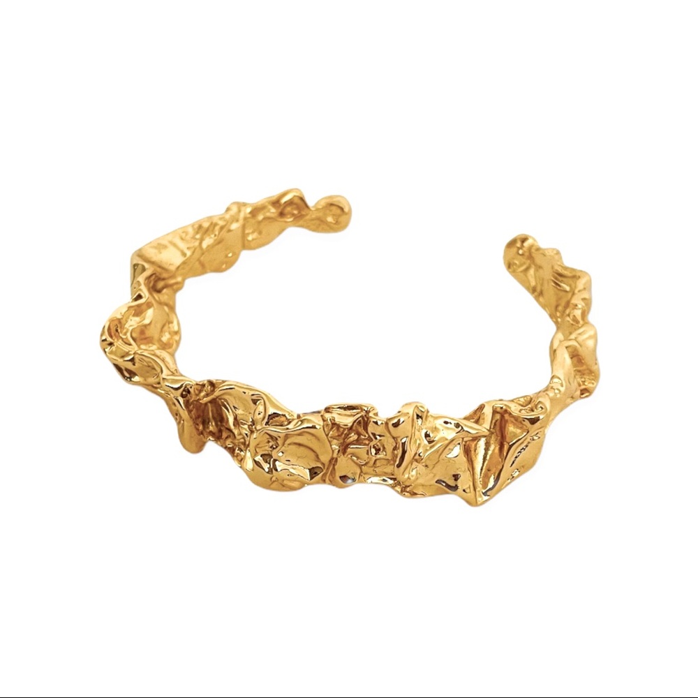 NEW Amber Sceats Cuff Crushed Gold-Plated Brass* - Picture 2 of 12